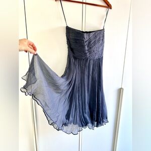 Silk strapless dress with ruching